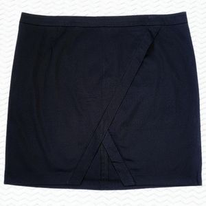 NWOT Jessica London Tulip Faux-Wrap Midi Skirt - Black